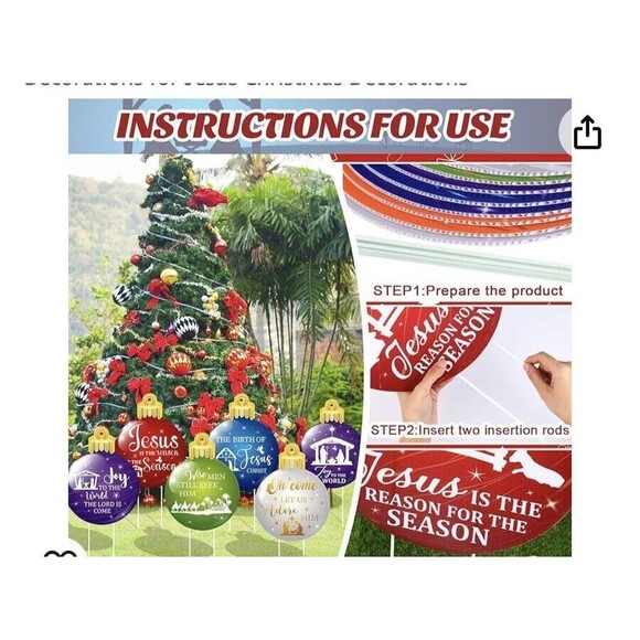 12 Pcs Christmas Ball Waterproof Yard Signs 12 x 16 Inch NEW!! - Picture 6 of 7